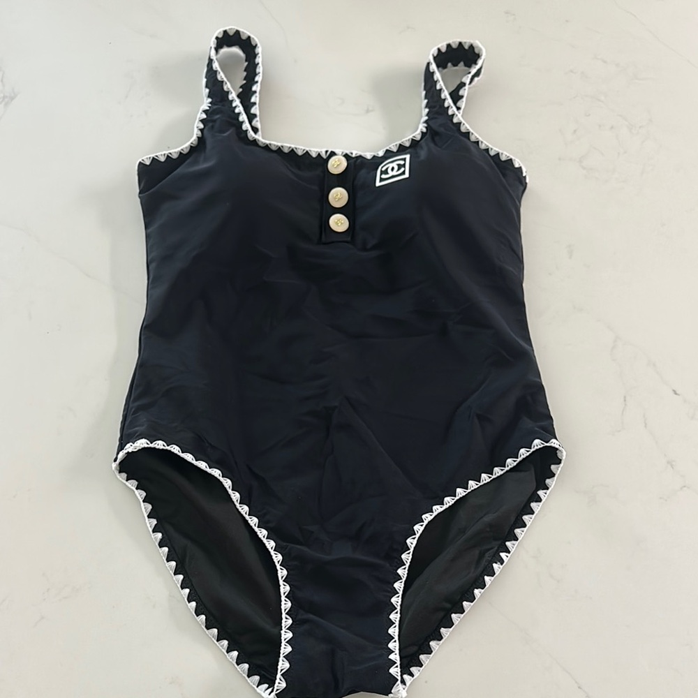Black and White One Piece Swimsuit NWT